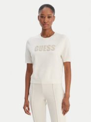 Guess Sweter W6RR47 Z2NQ2 Écru Regular Fit. Swetry damskie Guess, xl, z aplikacjami, z wiskozy, bez kołnierzyka, bez ramiączek, bez kaptura. Za 299.99 zł.