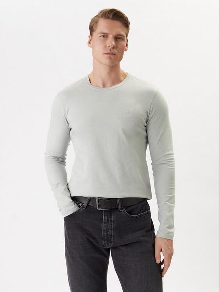 BOSS Longsleeve Tacks 50512111 Szary Regular Fit. Szare bluzki z długim rękawem męskie Boss, m, bez wzorów, z bawełny, bez kołnierzyka. Za 198.99 zł.