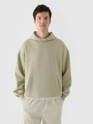 4F Bluza dresowa nierozpinana z kapturem męska - oliwkowa/khaki M. Brązowe bluzy męskie 4f, m, bez wzorów, z bawełny, z kapturem. W wyprzedaży za 99.99 zł.