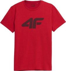 4f T-shirt męski 4F Koszulka z nadrukiem CZERWONA XL. Czerwone t-shirty męskie 4f, m, bez wzorów, bez kołnierzyka. Za 39.95 zł.