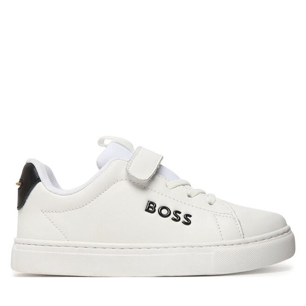 Sneakersy BOSS. Białe trampki i tenisówki chłopięce Boss, bez wzorów, bez zapięcia. Za 324.99 zł.