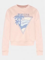 Guess Bluza W4GQ11 KBK32 Różowy Relaxed Fit. Czerwone bluzy damskie Guess, l, z aplikacjami, z syntetyku, bez kaptura. Za 269.99 zł.