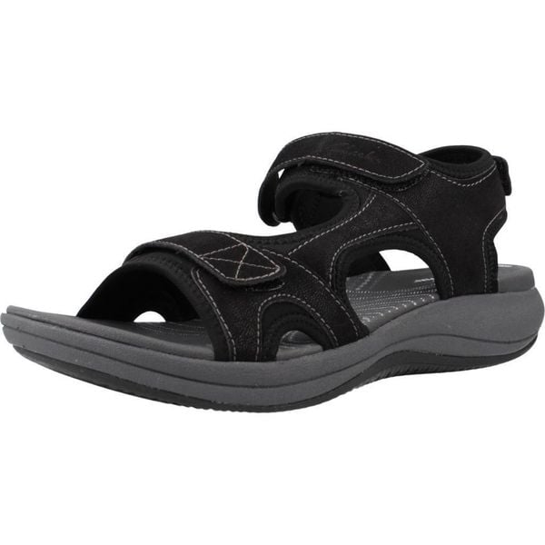 Sandały CLARKS MIRA BAY Czarny. Czarne sandały damskie Clarks, bez wzorów, z tkaniny, bez obcasa, bez zapięcia. Za 152.99 zł.