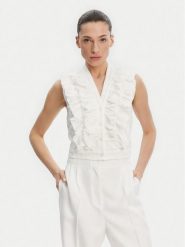 Liu Jo Bluzka WA5403 T4281 Biały Regular Fit. Białe bluzki damskie Liu Jo, bez wzorów, z bawełny, bez kołnierzyka, bez ramiączek. Za 539.99 zł.