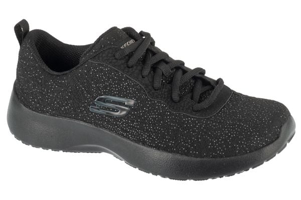 Buty treningowe damskie, Dynamight. Czarne obuwie sportowe damskie Skechers, bez wzorów, z materiału, na fitness i siłownię. Za 199.99 zł.
