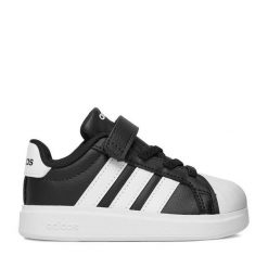 Sneakersy adidas. Czarne trampki i tenisówki chłopięce Adidas, bez wzorów, bez zapięcia. Za 179.99 zł.
