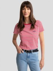 Koszulka damska w paski czerwono-biała Zenaida 603. Czerwone t-shirty damskie Big Star, l, bez wzorów, z bawełny, klasyczne, bez kołnierzyka. Za 89.99 zł.