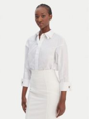 Elisabetta Franchi Koszula CA-141-61E2-V390 Biały Regular Fit. Białe bluzki damskie Elisabetta Franchi, bez wzorów, z bawełny, bez kołnierzyka, bez ramiączek. Za 1,659.00 zł.