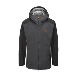 Kurtka przeciwdeszczowa męska Rab Kinetic Alpine 2.0. Szare kurtki męskie RAB, l, bez wzorów, bez kaptura. Za 1,392.65 zł.