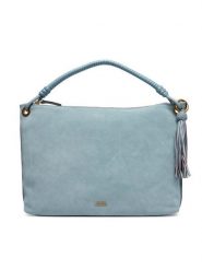 Tommy Hilfiger Torebka Th Statement Leather Bag Suede AW0AW18402 Błękitny. Niebieskie torebki do ręki damskie Tommy Hilfiger, bez wzorów, ze skóry, bez dodatków. Za 1,099.00 zł.