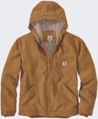 Kurtka męska Carhartt Kurtka Carhartt Washed Duck Sherpa Lined Brown. Brązowe kurtki męskie Carhartt, m, bez wzorów, bez kaptura. Za 662.91 zł.