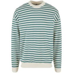 Męska Bluza Z Okrągłym Dekoltem W Paski. Białe bluzy męskie Urban Classics, l, bez wzorów, bez kaptura. Za 139.99 zł.