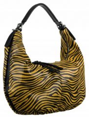 Miękka torebka Bestini zebra żółta 20098. Żółte torebki do ręki damskie BESTINI, bez wzorów, z lakierowanej skóry, lakierowane, bez dodatków. Za 109.99 zł.