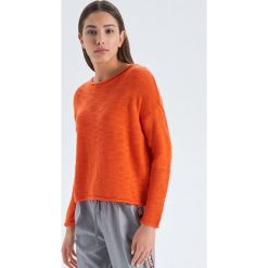 Ażurowy sweter oversize - Pomarańczowy. Swetry damskie Cropp. W wyprzedaży za 19.99 zł.