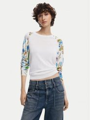 Desigual Sweter 25SWJF31 Biały Regular Fit. Białe swetry damskie Desigual, xl, bez wzorów, z syntetyku, bez kołnierzyka, bez ramiączek, bez kaptura. Za 229.99 zł.