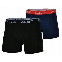Bokserki Męskie (zestaw 2 Sztuk). Czarne bokserki męskie Kappa, l, bez wzorów, z bawełny. Za 80.99 zł.