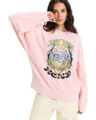 Bluza z okrągłym dekoltem dla Kobiety LINEUP Różowy. Fioletowe bluzy damskie Roxy, m, bez wzorów, z bawełny, bez kaptura. Za 299.65 zł.