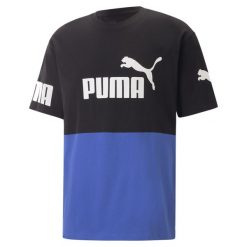 Koszulka Sportowa Męska Puma Power Colorblock. Czarne buty sportowe męskie Puma, m, bez wzorów, bez kołnierzyka, bez ramiączek, na jogę i pilates. Za 86.99 zł.