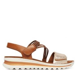 Sandały Ara. Brązowe sandały damskie Ara, bez wzorów, bez obcasa, na płaskiej podeszwie, bez zapięcia. Za 429.99 zł.