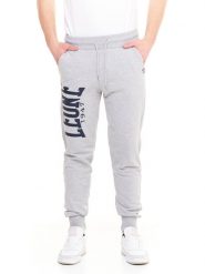 Spodnie męskie Leone Basic z dużym logo z nieczesanej bawełny. Czarne spodnie sportowe męskie LEONE 1947 APPAREL, m, bez wzorów, z bawełny, na fitness i siłownię. Za 105.21 zł.