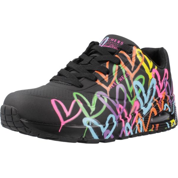 Buty SKECHERS UNO Czarny. Czarne obuwie sportowe damskie Skechers, bez wzorów, z materiału, do biegania. Za 350.99 zł.