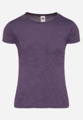 Fioletowy Klasyczny T-shirt z Bawełny Fodena. Fioletowe bluzki damskie Born2be, l, bez wzorów, z bawełny, klasyczne, bez kołnierzyka, bez ramiączek. Za 19.99 zł.