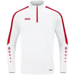 Bluza dresowa zapinana na zamek błyskawiczny Jako Power. Białe bluzy męskie Jako, s, bez wzorów, z dresówki, bez kaptura. Za 288.50 zł.