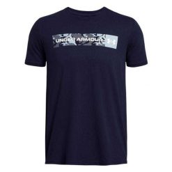 Męska Koszulka W Paski Camo. Niebieskie koszulki sportowe męskie Under Armour, m, bez wzorów, bez kołnierzyka, bez ramiączek, trekkingowe. Za 173.99 zł.