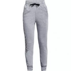 Spodnie dresowe dziewczęce Under Armour Rival Fleece Joggers. Czerwone spodnie sportowe dla dziewczynek Under Armour, bez wzorów, z dresówki, trekkingowe. Za 59.99 zł.