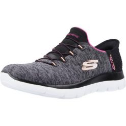 Buty SKECHERS SLIP-INS: SUMMITS- DAZZLING HAZE Szary. Szare trampki i tenisówki damskie Skechers, bez wzorów, z tkaniny, bez zapięcia. Za 249.99 zł.