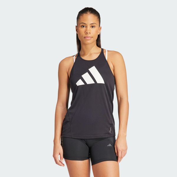 Bluza Run It Tank. Czarne bluzy damskie Adidas, l, bez wzorów, z materiału, bez kaptura. Za 119.00 zł.