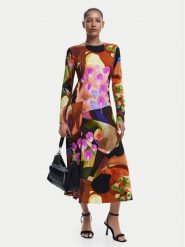 Desigual Sukienka codzienna Petals Lacroix 24WWVW18 Kolorowy Regular Fit. Sukienki damskie Desigual, na co dzień, xs, bez wzorów, z wiskozy, bez kołnierzyka, bez ramiączek, proste. Za 519.99 zł.