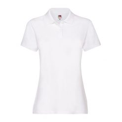 Damska Koszulka Polo Premium 170. Białe koszulki sportowe damskie Fruit of the Loom, s, bez wzorów, bez kołnierzyka, bez ramiączek. Za 80.99 zł.