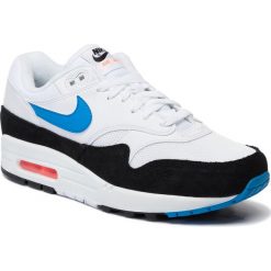 Buty NIKE - Air Max 1 AH8145 112 White/Photo Blue/Total Orange. Białe półbuty na co dzień męskie Nike, z materiału, klasyczne, bez zapięcia. Za 569.00 zł.