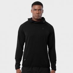 Bluza Fitness męska Black Square. Czarne bluzy damskie SIROKO, l, bez wzorów, z bawełny, z kapturem, na fitness i siłownię. W wyprzedaży za 109.95 zł.