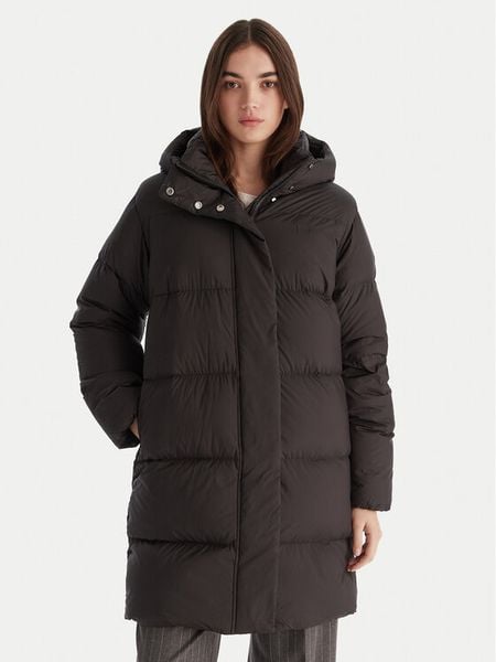 Tommy Hilfiger Płaszcz zimowy Modern WW0WW46535 Czarny Regular Fit. Czarne kurtki damskie Tommy Hilfiger, na zimę, xxl, bez wzorów, z puchu, bez kaptura. Za 1,499.00 zł.