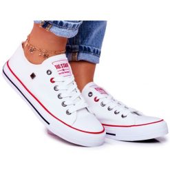 Big Star Damskie Białe Trampki T274022. Białe trampki i tenisówki damskie bez wzorów, biznesowe, bez zapięcia. Za 167.06 zł.