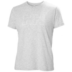 T-shirt damski Helly Hansen Tech Logo. Szare koszulki sportowe damskie Helly Hansen, bez wzorów, sportowe, bez kołnierzyka. Za 241.50 zł.