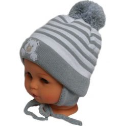 Czapka niemowlęca z szalikiem CZ+S 010B szara. Czapki dla dzieci marki Proman. Za 36.70 zł.