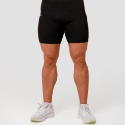 Szorty męskie fitness kompresyjne czarne Mid. Czarne krótkie spodenki sportowe męskie GYMBEAM, m, bez wzorów, z elastanu, do biegania. Za 93.90 zł.