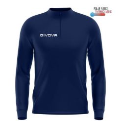 Bluza - Sport - Męska - ciepła, luźna, 1/2 zamek - Maglia - gorm. Niebieskie bluzy sportowe męskie Givova, m, bez wzorów, z materiału, bez kaptura, do piłki nożnej. Za 93.23 zł.
