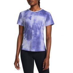 Tank top do biegania damski Under Armour Laser Wash. Fioletowe koszulki sportowe damskie Under Armour, l, bez wzorów, bez kołnierzyka, bez ramiączek, do biegania. Za 159.99 zł.
