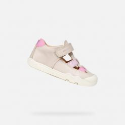 Buty GEOX B STEPPIEUP Beżowy. Brązowe obuwie sportowe damskie Geox, bez wzorów, ze skóry, na fitness i siłownię. Za 173.99 zł.