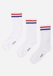 Białe 3-pack Skarpety Długie z Bawełną Cani. Białe skarpety męskie Born2be, bez wzorów, z bawełny. Za 29.99 zł.