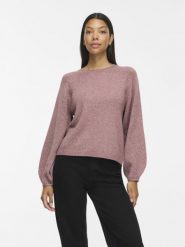 Vila bluzka z dzianiny Kobiety różowy, XS. Czerwone bluzki damskie Vila, xs, bez wzorów, z dzianiny, eleganckie, bez kołnierzyka, bez ramiączek. Za 199.95 zł.