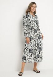 Niebieska Sukienka Koszulowa z Wiskozy w Kwiaty z Wiązanym Paskiem Lorkia. Niebieskie sukienki damskie Born2be, na co dzień, na lato, l, bez wzorów, z wiskozy, eleganckie, bez kołnierzyka, bez ramiączek, maxi, koszulowe. Za 169.99 zł.