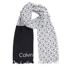 Szal Calvin Klein. Czarne szaliki i chusty damskie Calvin Klein, bez wzorów. Za 269.99 zł.
