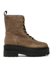 Calvin Klein Jeans Trapery Flatform Zip Laceup Mg S YW0YW01554 Brązowy. Brązowe śniegowce i trapery damskie Calvin Klein Jeans, z jeansu. Za 449.99 zł.