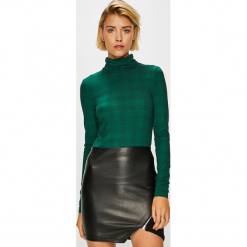 Vero Moda - Bluzka. Szare bluzki damskie Vero Moda, z dzianiny, casualowe, z golfem. Za 69.90 zł.