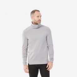 Koszulka termoaktywna narciarska męska Wedze 500 rollneck. Szare koszulki sportowe męskie WED'ZE, na zimę, m, bez wzorów, z elastanu, bez kołnierzyka, bez ramiączek, na golfa. W wyprzedaży za 39.99 zł.